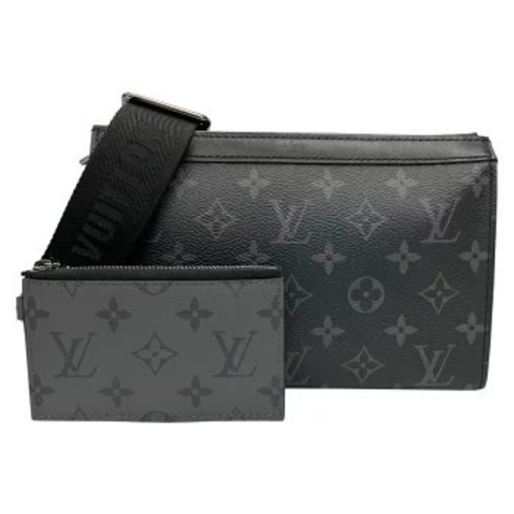 LOUIS VUITTON Gaston Wearable Wallet Monogram Eclipse Black Shoulder Bag Black